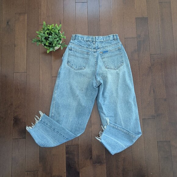 LIGHT WASH RAW CUT VINTAGE JEANS - Picture 3 of 4